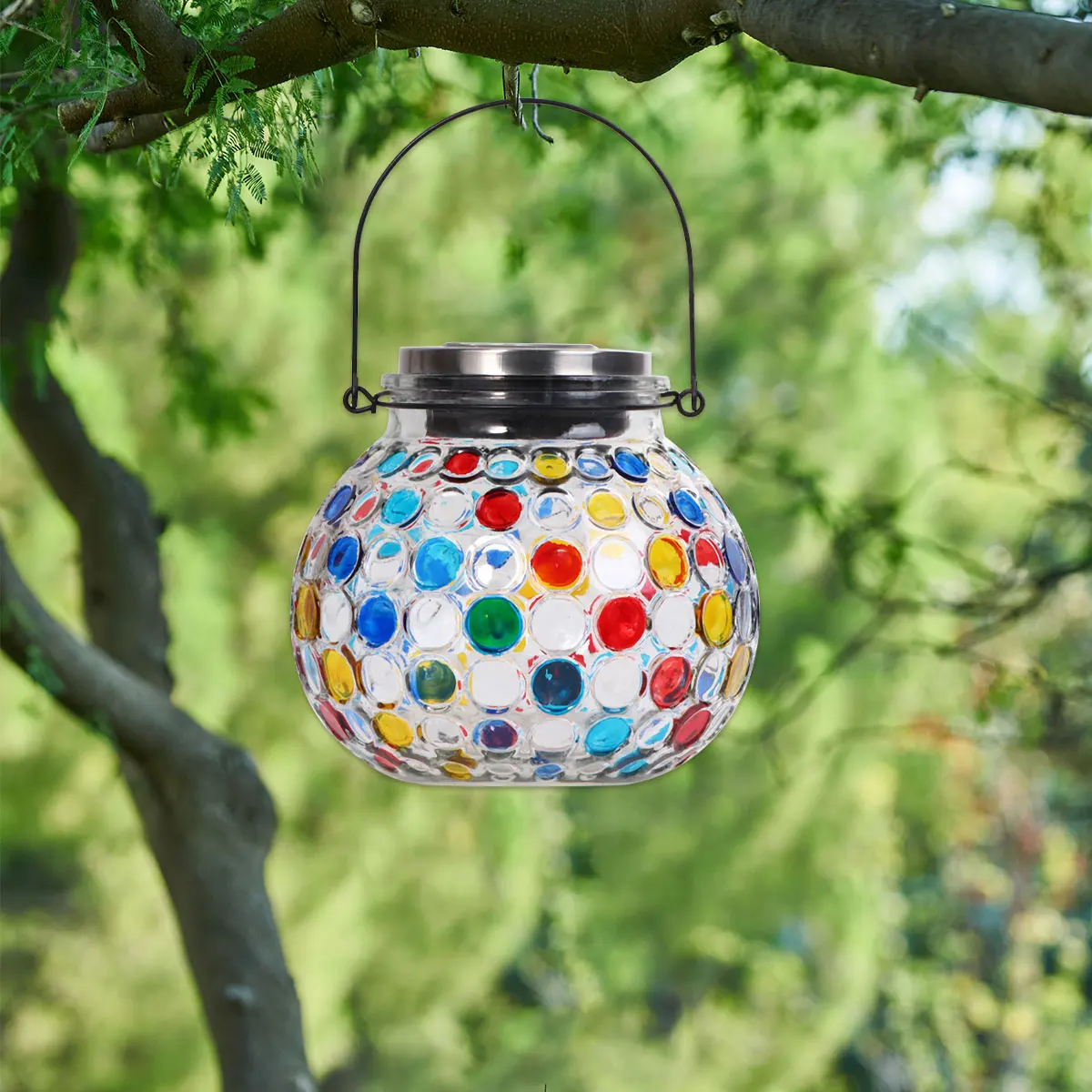 

Solar Peacock Lamp Mosaic Glass LED Lights for Bedroom Party Garden Decoration Solar Energy Rechargeable Long Life