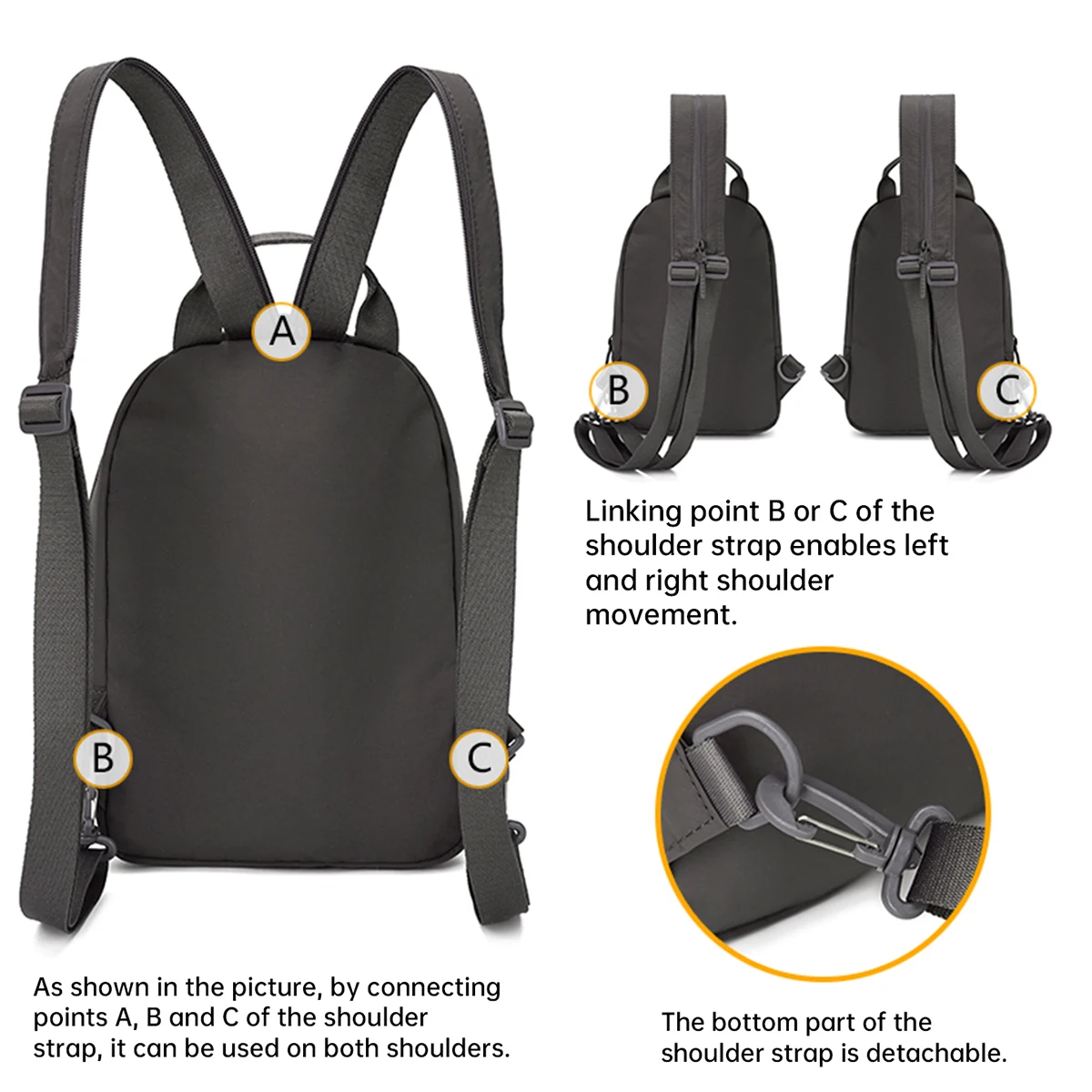 Men's Cross-Body Dual-Use Small Backpack for Women 2026 New Model Portable Lightweight Outdoor Hiking Travel Fishing Student Backpack
