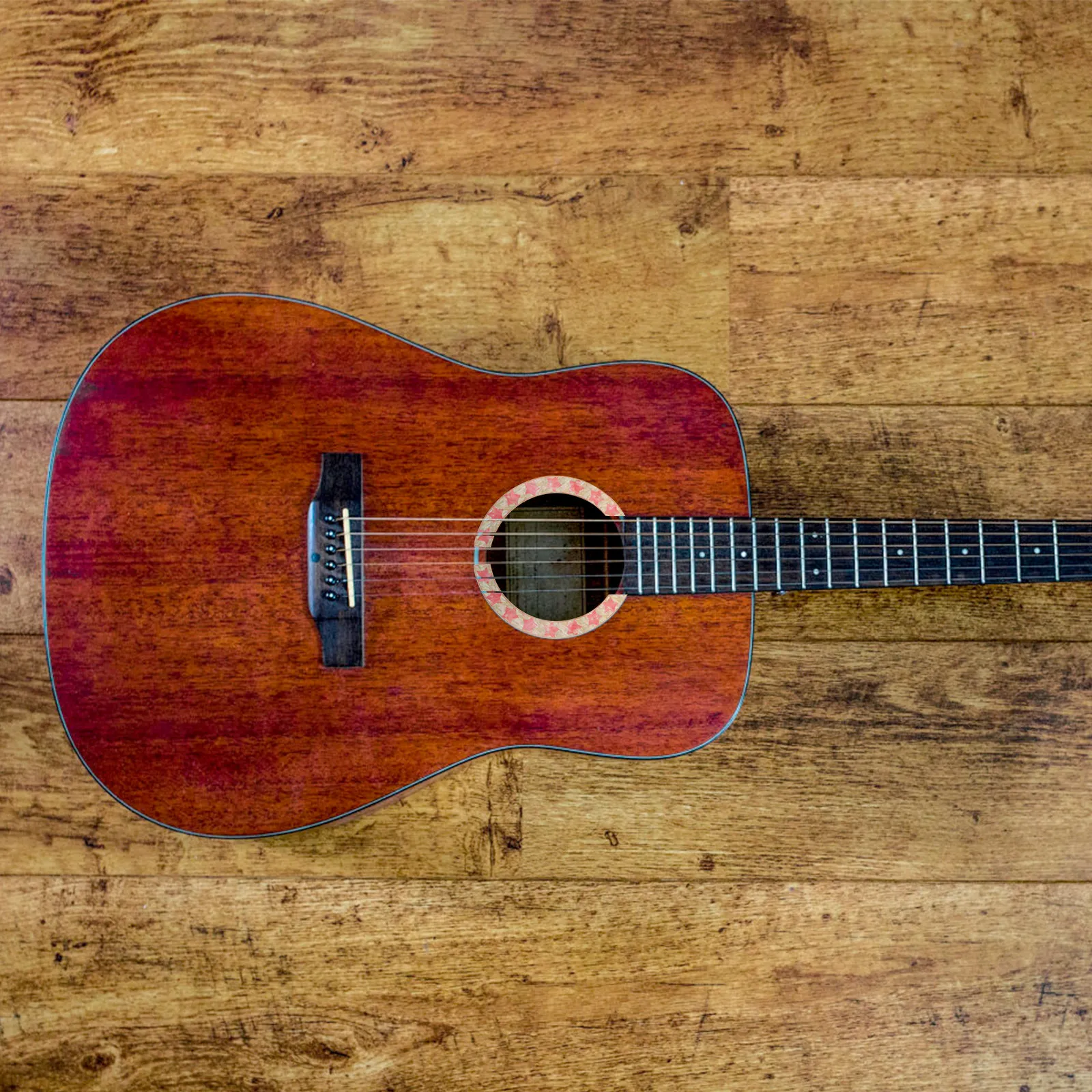 Guitar Soundhole Decal Decorative Acoustic Guitar Sound Hole Sticker Artistic Inlay Design Stage Performance Practice Versatile
