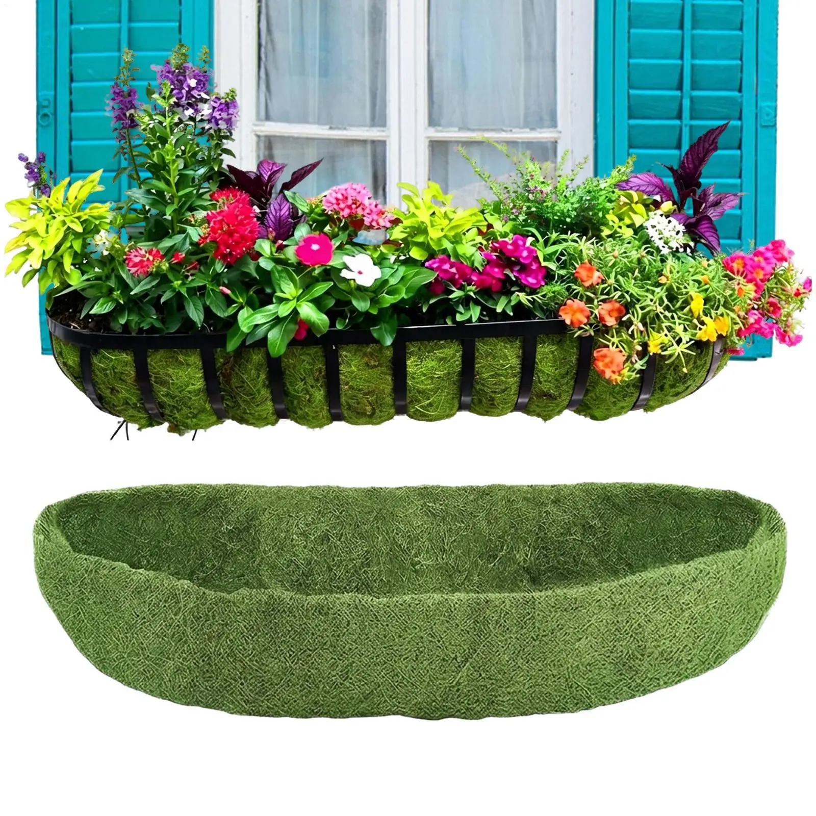 Coco Liners for Planters 2 Pieces Basket Liners Plant Hanging Fibre Flowerpot Coconuts Fiber For Garden Porch Balcony Planter