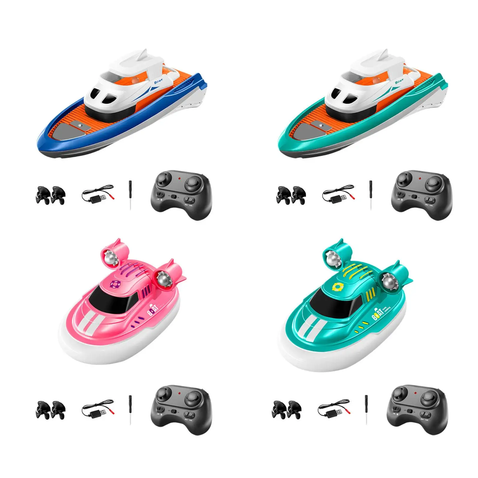 1/32 RC Boat Toy Birthday Gifts Mini Double Motor for Boys Girls Kids Pools