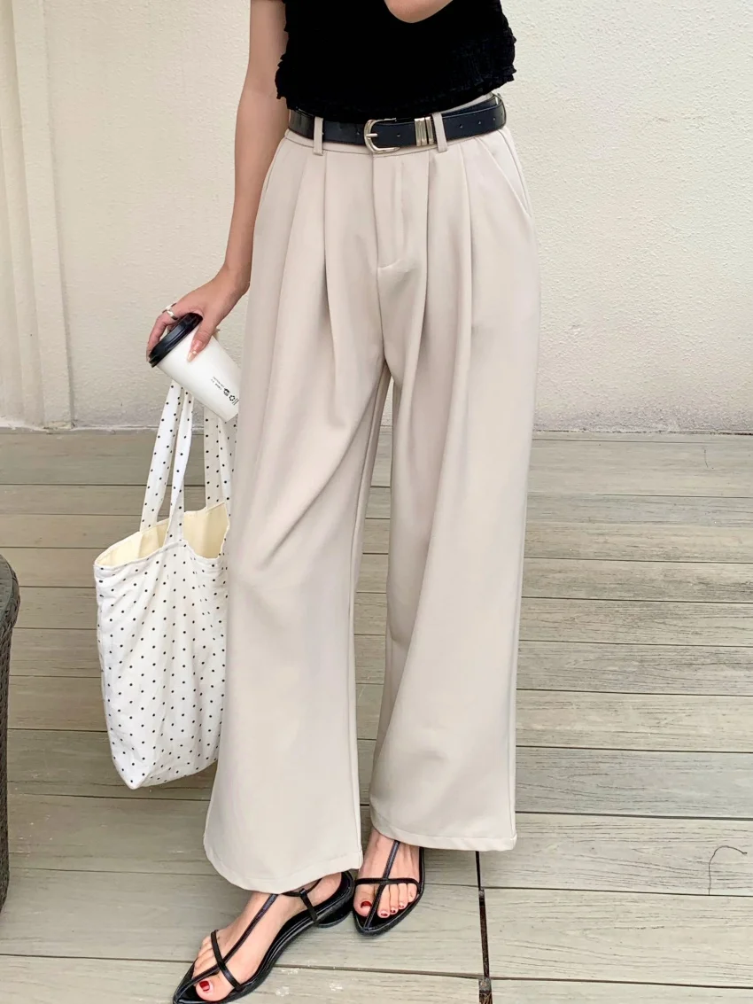 Alien Kitty ML Pantaloni larghi Chic Donna Gamba larga Casual Nuovo 2025 Estate Vita alta Slim Office Lady Slim Solid Abbigliamento da lavoro