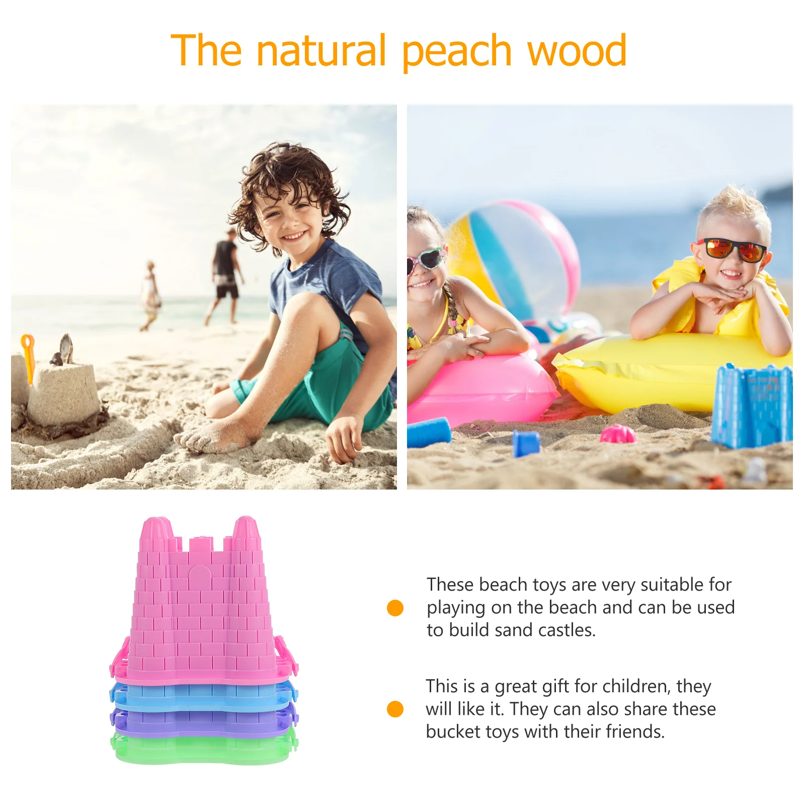 Cubo de cubo de castillo de arena para niños, molde de construcción de plástico creativo para playa, cubos pequeños, moldes de castillo de arena