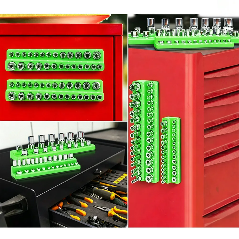 

Magnetic Sleeve Storage Set 1/2" 1/4" 3/8" SAE Sleeve Trays Socket Organizer Car Machine Repair Hex Socket Wrench Holder ﻿