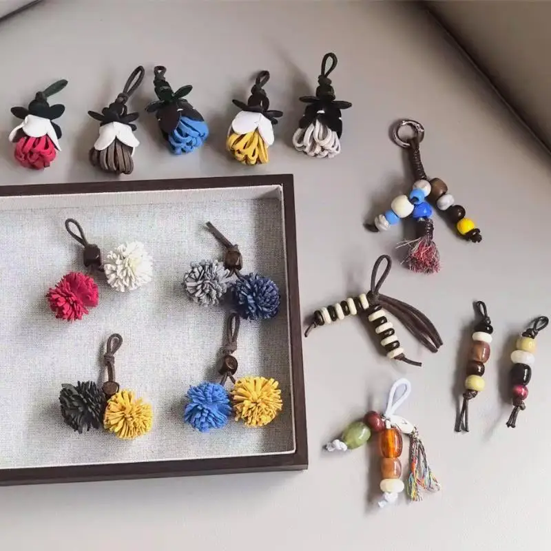 

Maillard Flower Tassel Shoe Flowers Shoe Charms Pendant Cowhide Rope Bag Charm Keychain Car Pendant For Woman Shoes Accessories