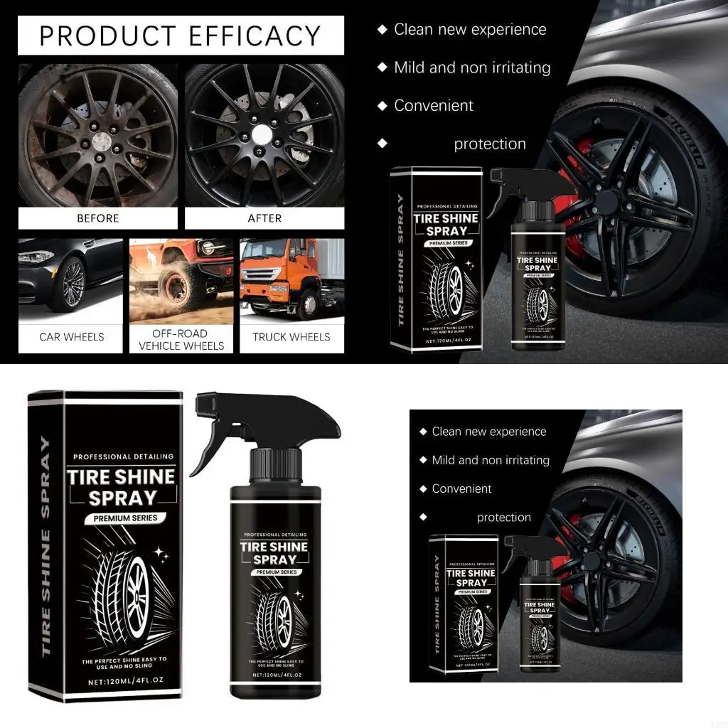 

Автомобильная керамическая заправка шин Черная влажная вид шина сияет для глубокой глянцевой отделки x37f