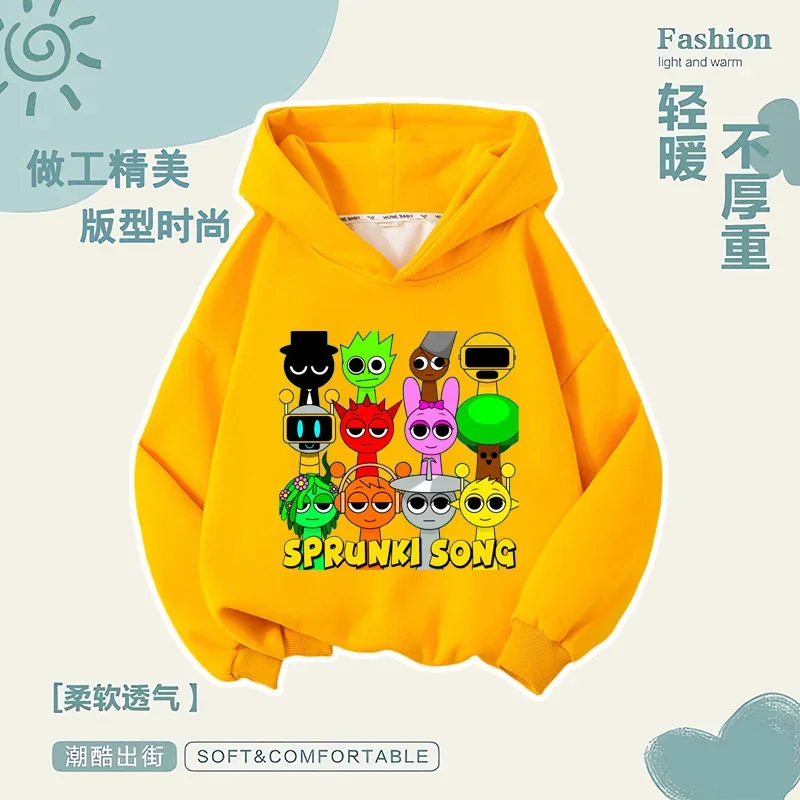 2024 new rhythm box Spronki music game peripheral clothes hooded sweatshirt with fleece top children's clothing