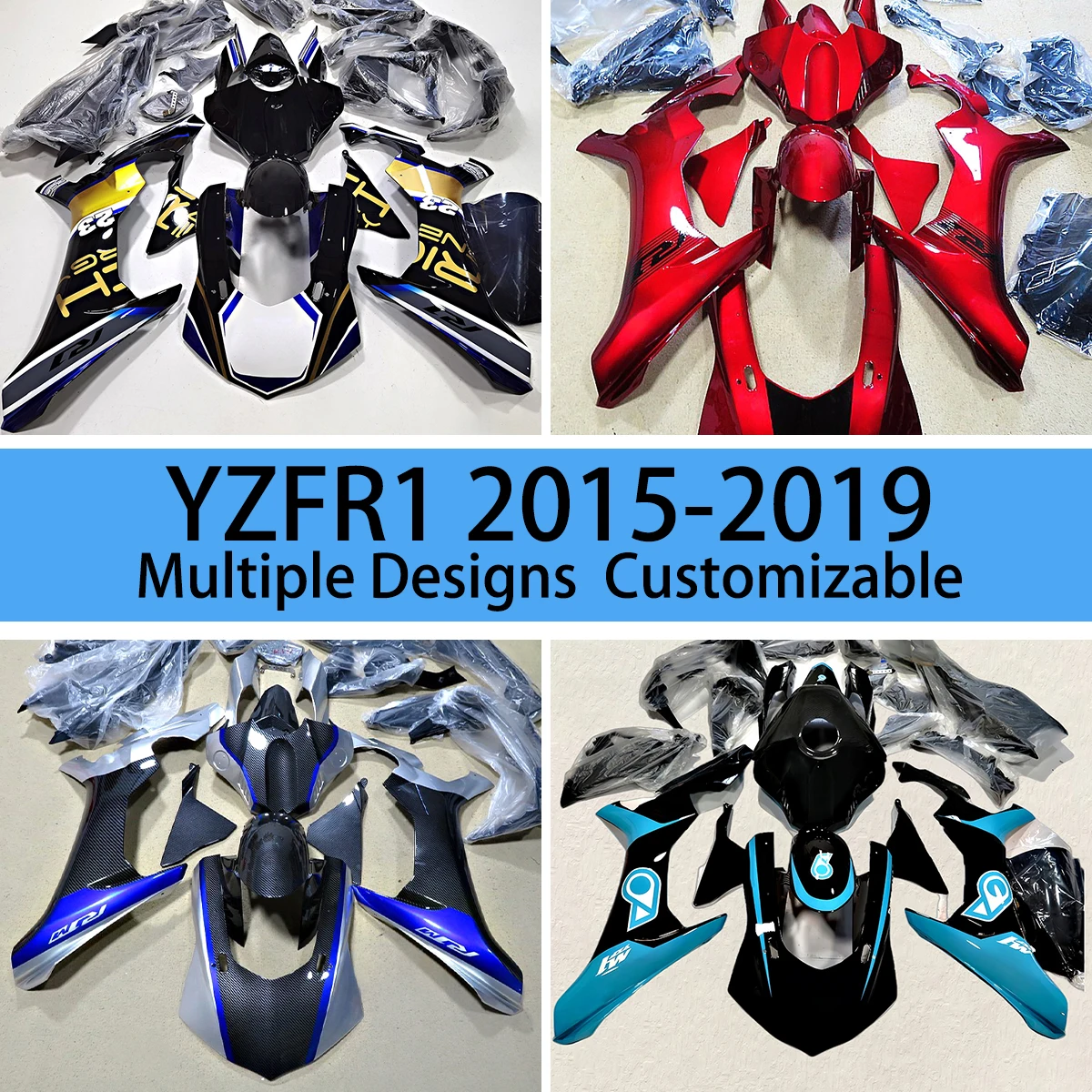 New Style Fairings YZFR1 2015 2016 2017 2018 2019 Motorcycle Fairing Bodywork Kit Panel Set Fit for YAMAHA YZF R1 15-19