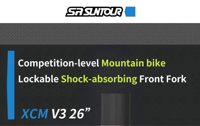 SUNTOUR Mechanische Lockout-Gabeln, Mountainbike-Gabeln, Scheibenbremse, MTB-Gabel, 100mm Dämpfungsweg, 26 Zoll, 27,5 Zoll, 29 Zoll XCM – Detail 1