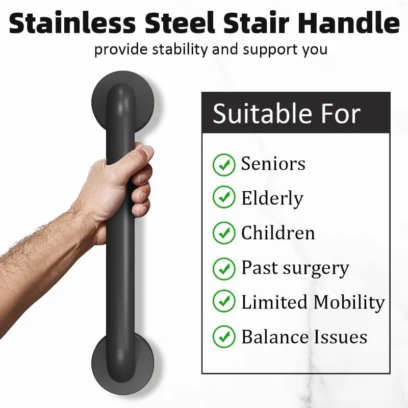 25*400mm para escaleras, barras, pared, marco de agarre para personas mayores, tubo, pasamanos Industrial de Metal, escalera, cubierta exterior, pasamanos, barra de seguridad