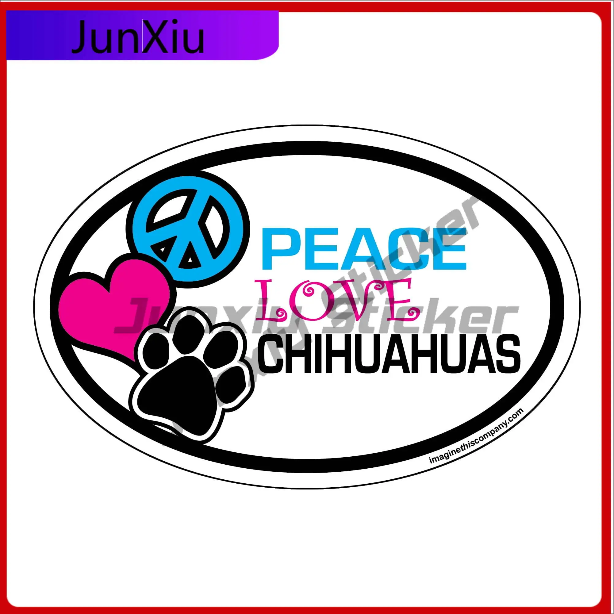 

Peace Love Chihuahuas Oval Vintage Car Camper Van Boat Truck Truck Vinyl Decal Accessory Cute Cute Funny Cool Retro