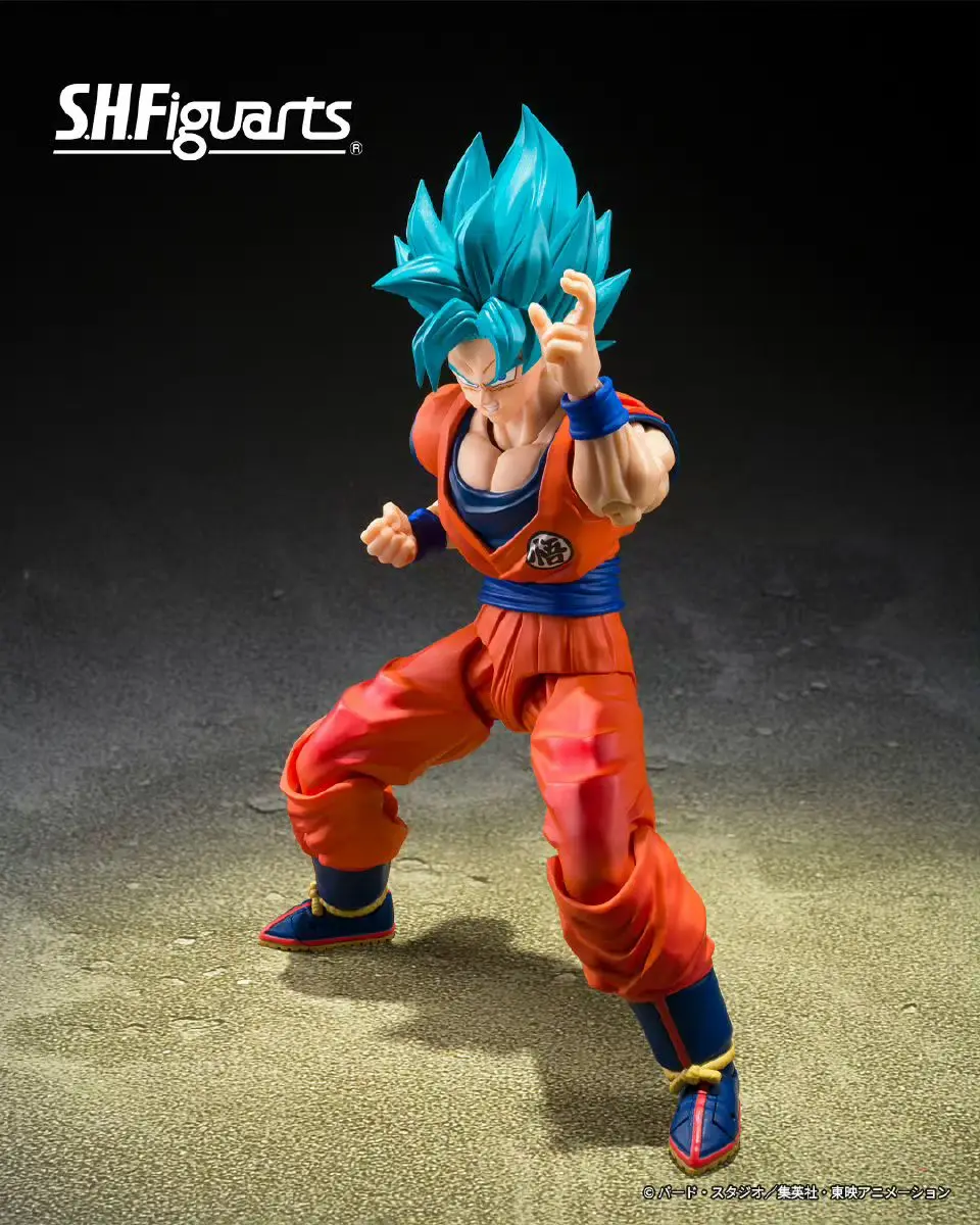 In Stock Bandai S.H.Figuarts SHF Dragon Ball Super Saiyan God Son Goku Blue Power Transcending Limits Action Figure Toys Model - view 4