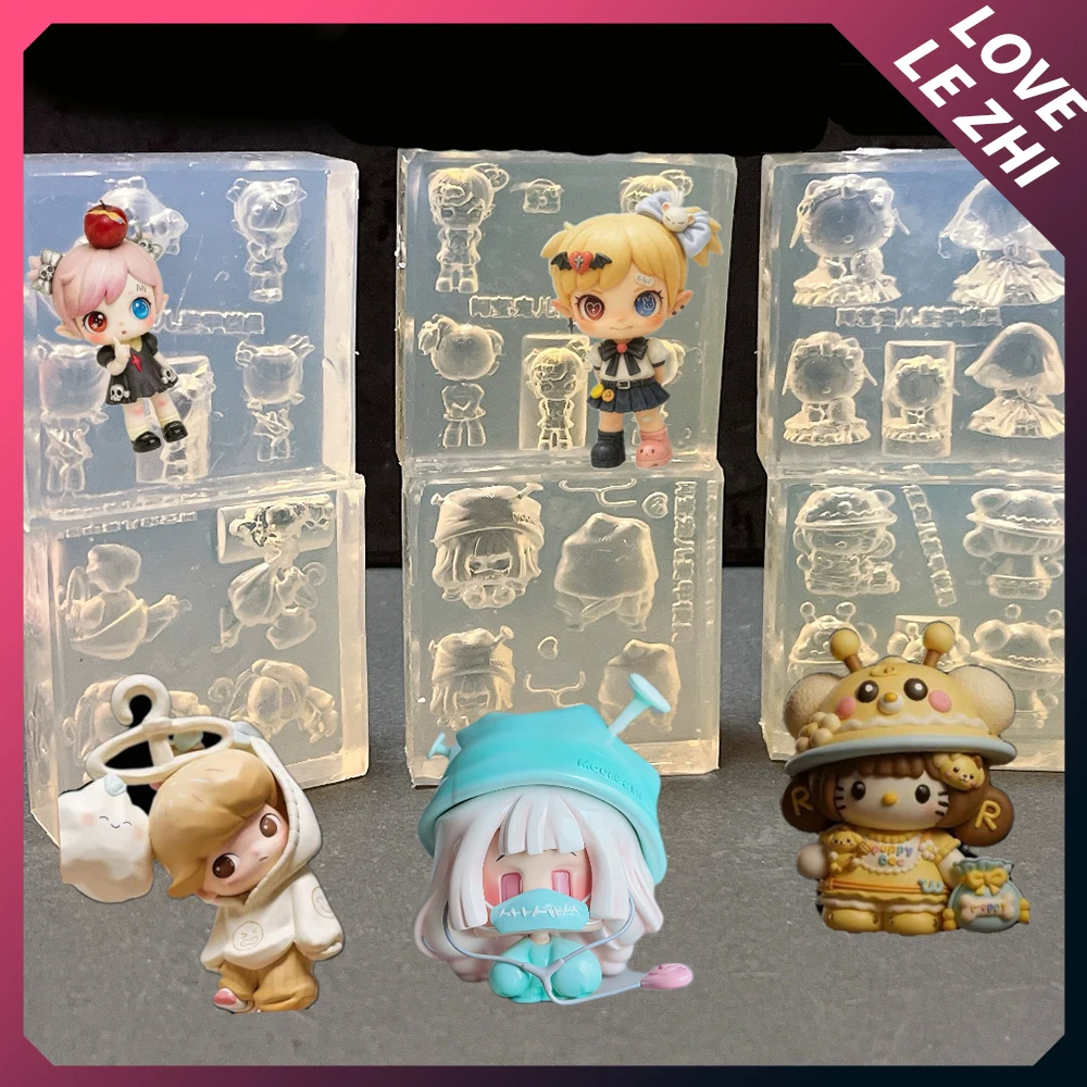 

1Pc Cartoon Anime Merchandise Kt Cat 3D Acrylic Nail Art Mold Diy Design Silicone Wedding Dress Bowknot Nail Templates Mold