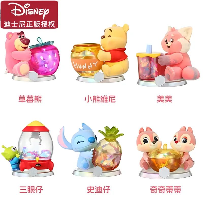 Disney-Anime Personagem Figura Armazenamento Jar, Blind Box, Periféricos Personagem, Ponto Lotus, Chip e Dale, Presente de Aniversário, Desktop Ornamento