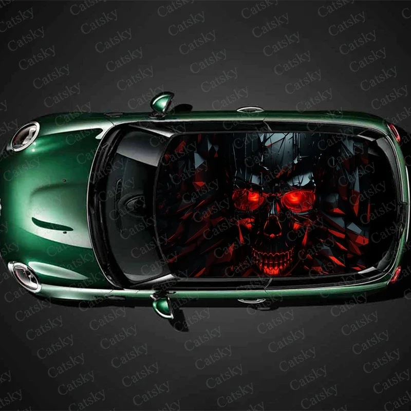 

Dark Devil Skull Car Roof Sticker Wrap Racing SUV Accessories Packaging Painted PVC Custom Car Graphic Decal