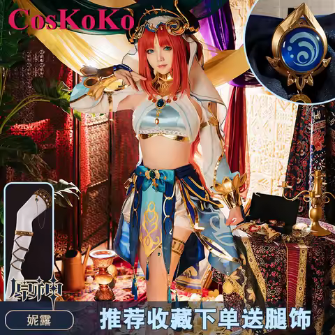 CosKoKo Nilou Cosplay Anime Game Genshin Impact Costume Sweet Fashion Uniform Full Set Women Halloween Role Play Clothing S-XL