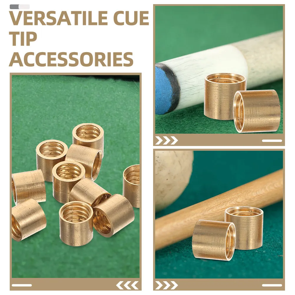 

10Pcs Pool Cue Joint Screws Copper Ring Ferrule Repair Kit for Billiard Cues Professional Cue Maintenance Accessories