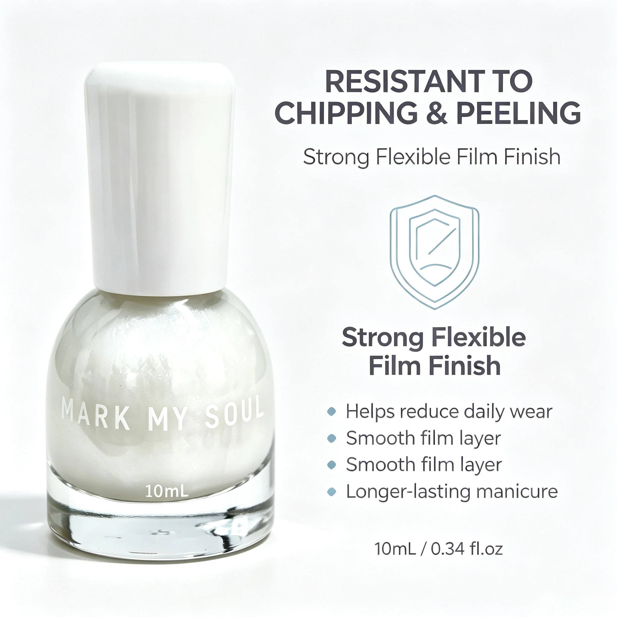 S160 10ML MARK MY SOUL Australian White Pearl Shimmer Non Peelable Oil Based No Cure Nail Polish