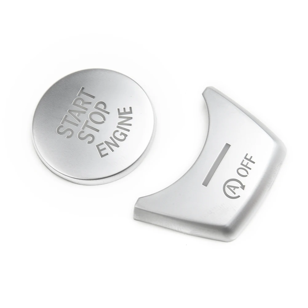 Replacement Engine Start Stop Button Covers 2pcs for BMW 5 Series For F10 F07 ABS Material with Double Sided Tape