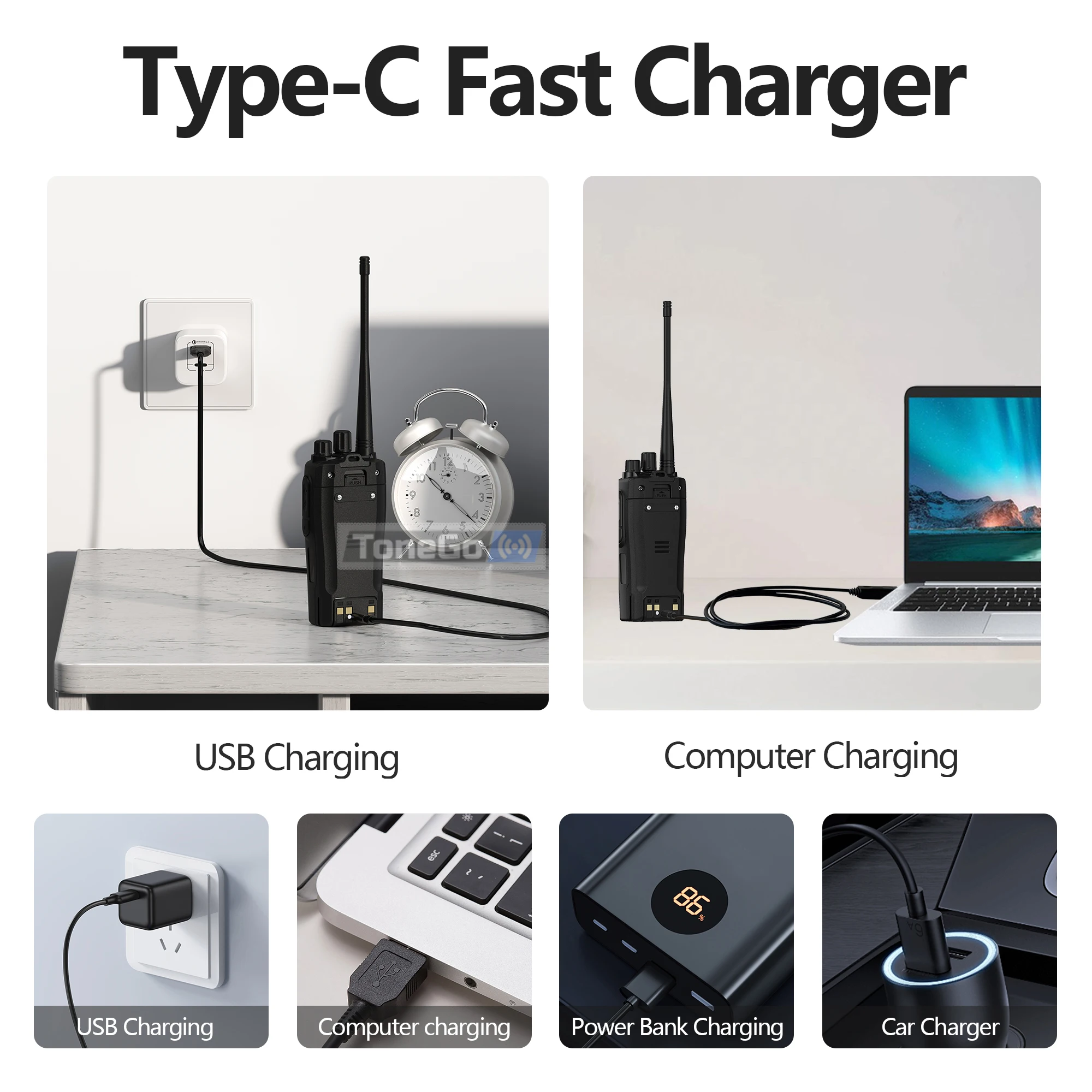 1/2 pces baofeng BF-1909 walkie talkie bf 1909 12w de alta potência de longo alcance uhf rádio em dois sentidos tipo-c transmissor de carregamento para caça