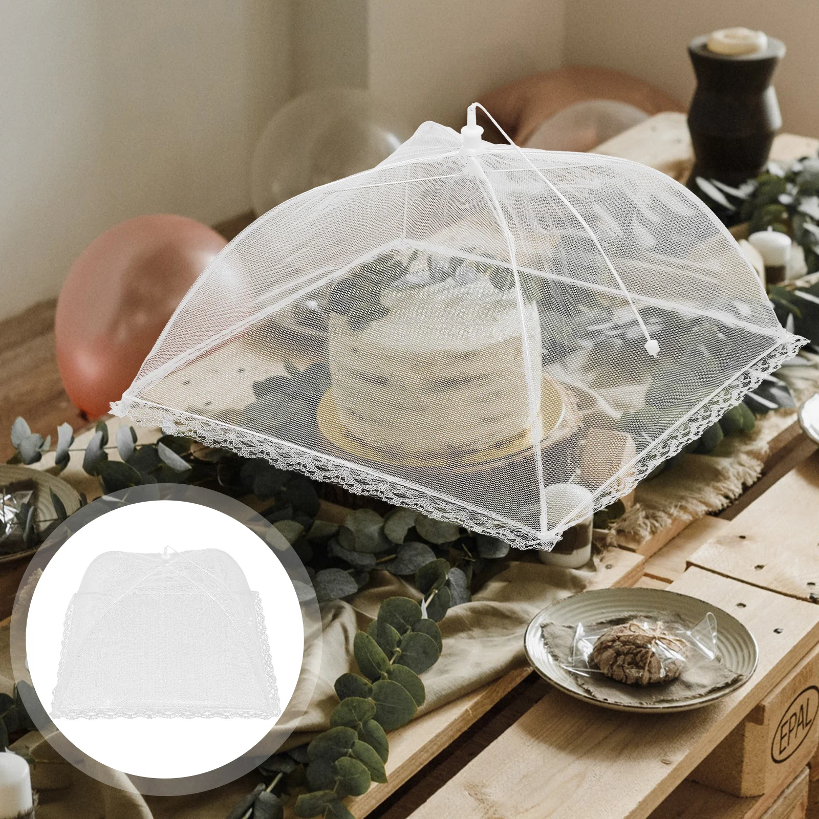 4 Pcs Foldable Vegetable Washing Tent Food Pastry Metal Folding Cover Mesh Cloth Net Dinner Dust-proof Dish Covers