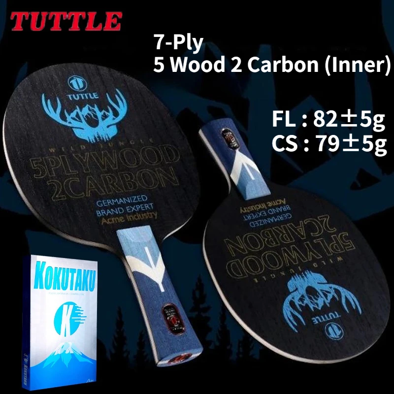 TUTTLE Wild Jungle 7-Ply Table Tennis Blade 5 Wood 2 Inner Carbon Fiber Professional Ping Pong Paddle For Fast Attack & Loop