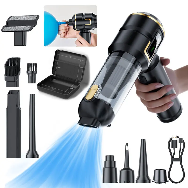 Aspirateur de tempête, aspirateur de voiture 80000 RPM, aspirateur de pompe gonflable 2 en 1, pour canapé, bureau, voiture