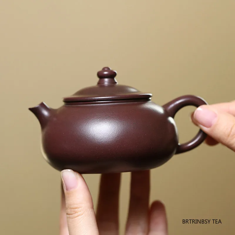 

150 мл китайский чайник Исин из фиолетовой глины, красивый чайник для заварки чая, традиционный чайник ручной работы, чайный сервиз Zisha, бытовая чайная посуда