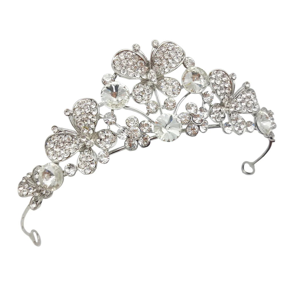 

Crystal Crown Tiara Wedding Bridal Hair Accessories Elegant Rhinestones Tiaras Lightweight Durable Chic Design Bright Color