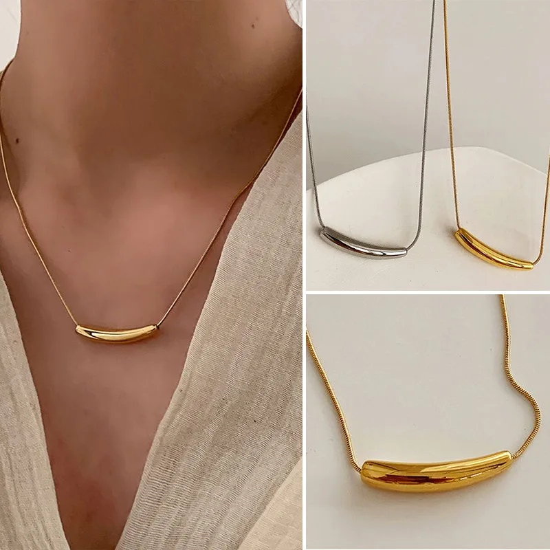 Heißer Verkauf 316L Edelstahl Kleine Aubergine Pfeffer Anhänger Halskette Schlange Knochen Kette mit Zirkon Vergoldet für Frauen