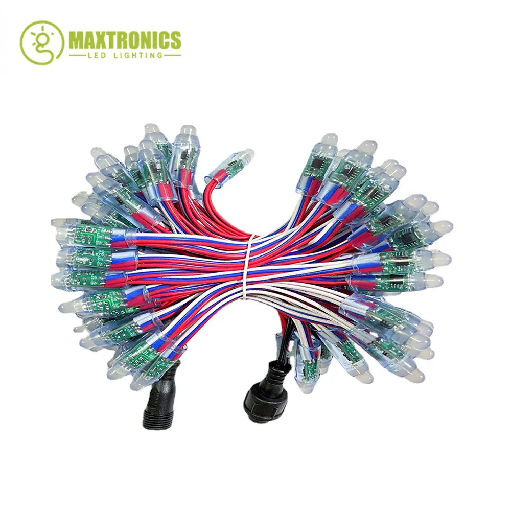 1000PCS 18awg 12V Addressable LED Pixel WS2811 12mm Module RGB String Light Signboard Matrix Backlight TV Display Screen IP68