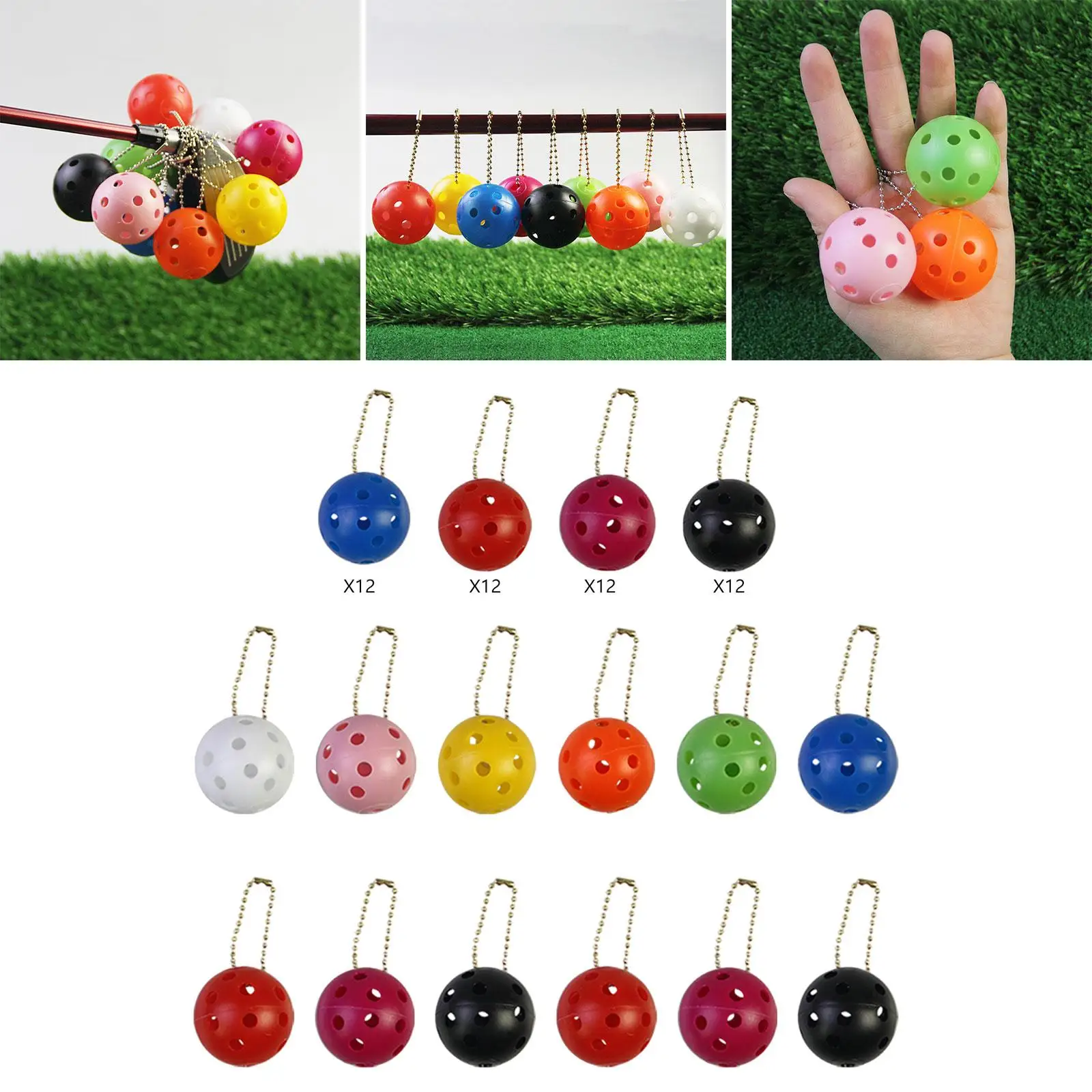 12Pcs Pickleball Keychain Hanging Toy Creative Metal Keyring for Wallet Backpack