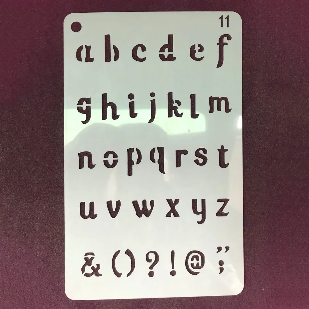 

12 Sheets Alphabet Stencils Environmentally Friendly Plastic Durable Waterproof Reusable for Scrapbooking School Projects