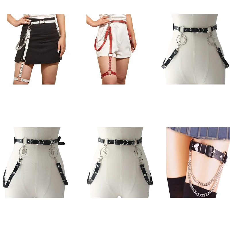 

Waist Strap for Women Men Faux Leather Double Layered Waist Chain Hip Hop Jean Chain Women Summer Skirt Dress Decors