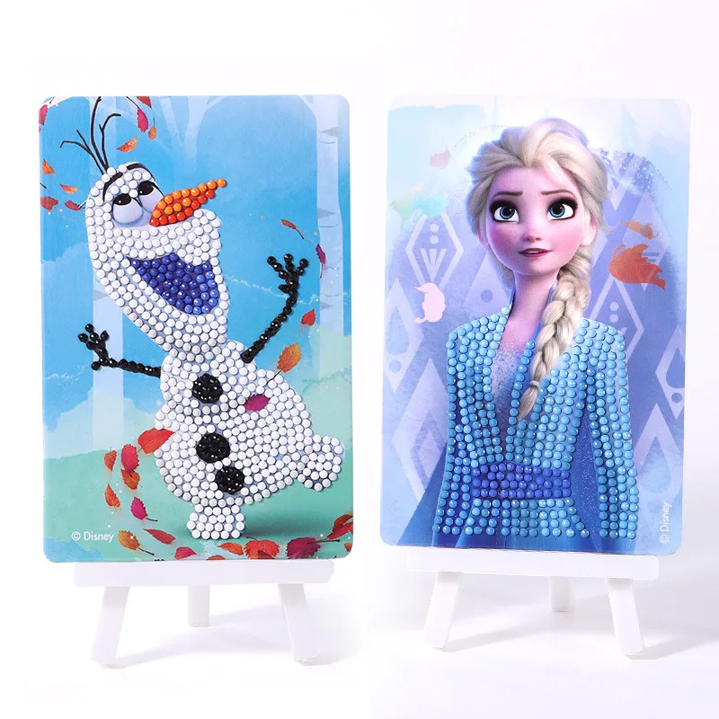 ملصقات ماسية أصلية مرخصة للأطفال من مينيسو ديزني مصنوعة يدويًا، مجموعة مواد كريستالية للفتيات الحكيمة