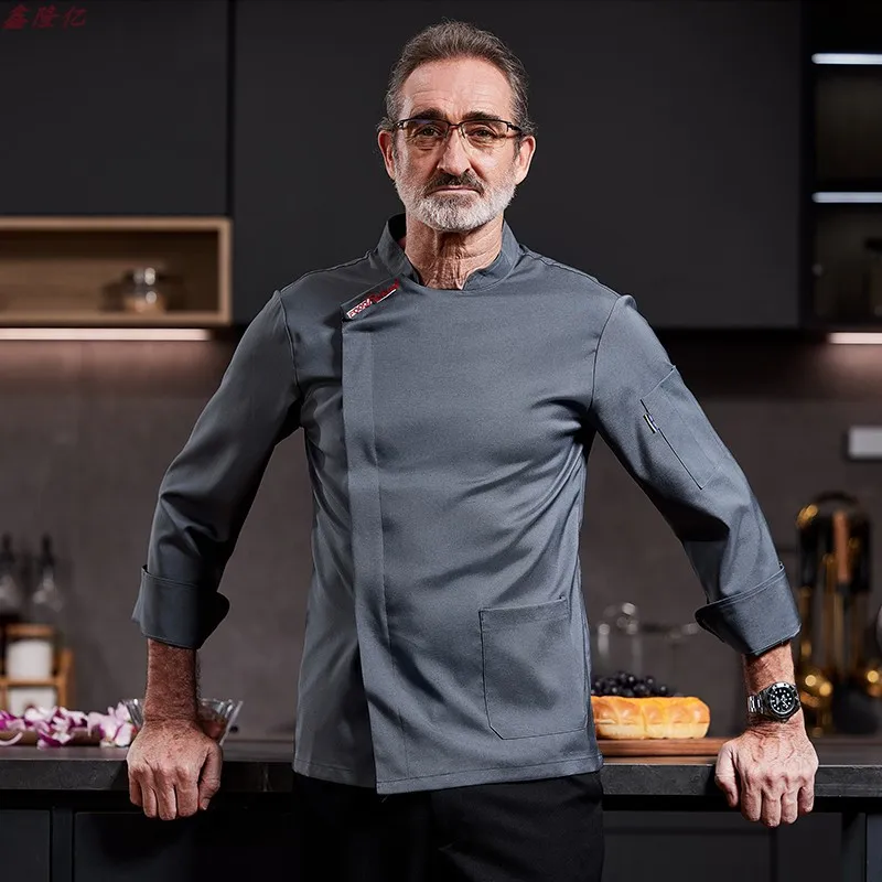 Catering Hotel restaurante cocina uniforme de trabajo de manga larga pastelería panadería camarero uniforme de Chef para hombres