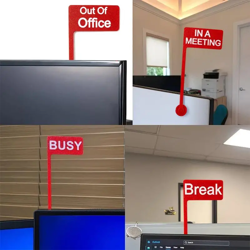 New Monitor Busy Flag Signs Fun Office Gift Busy/Coffee/Meeting Signs Fun Desk Accessories Suitable For Home Office