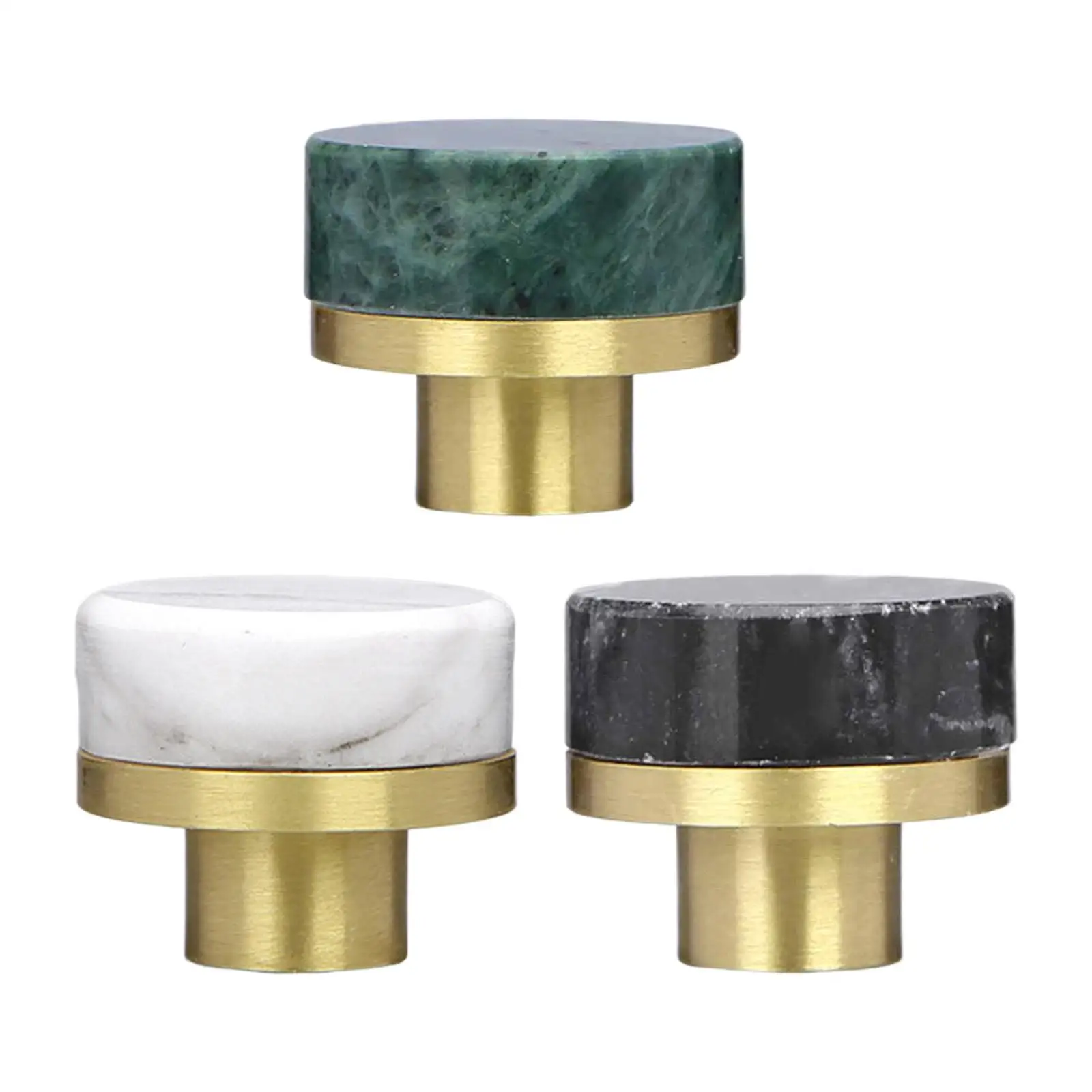 Manopola decorativa per porta in marmo e ottone per ante di armadi