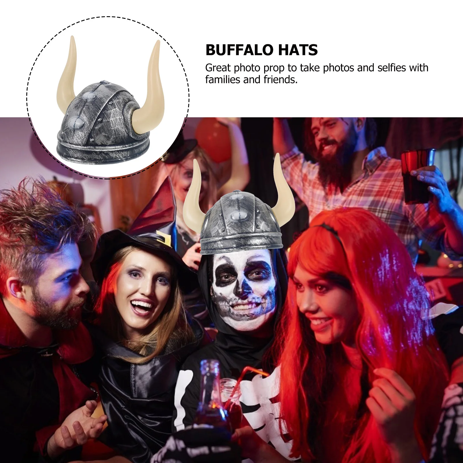 Buffalo Hats Horn for Halloween Clothes Men Aldult Viking Bull Man Knight