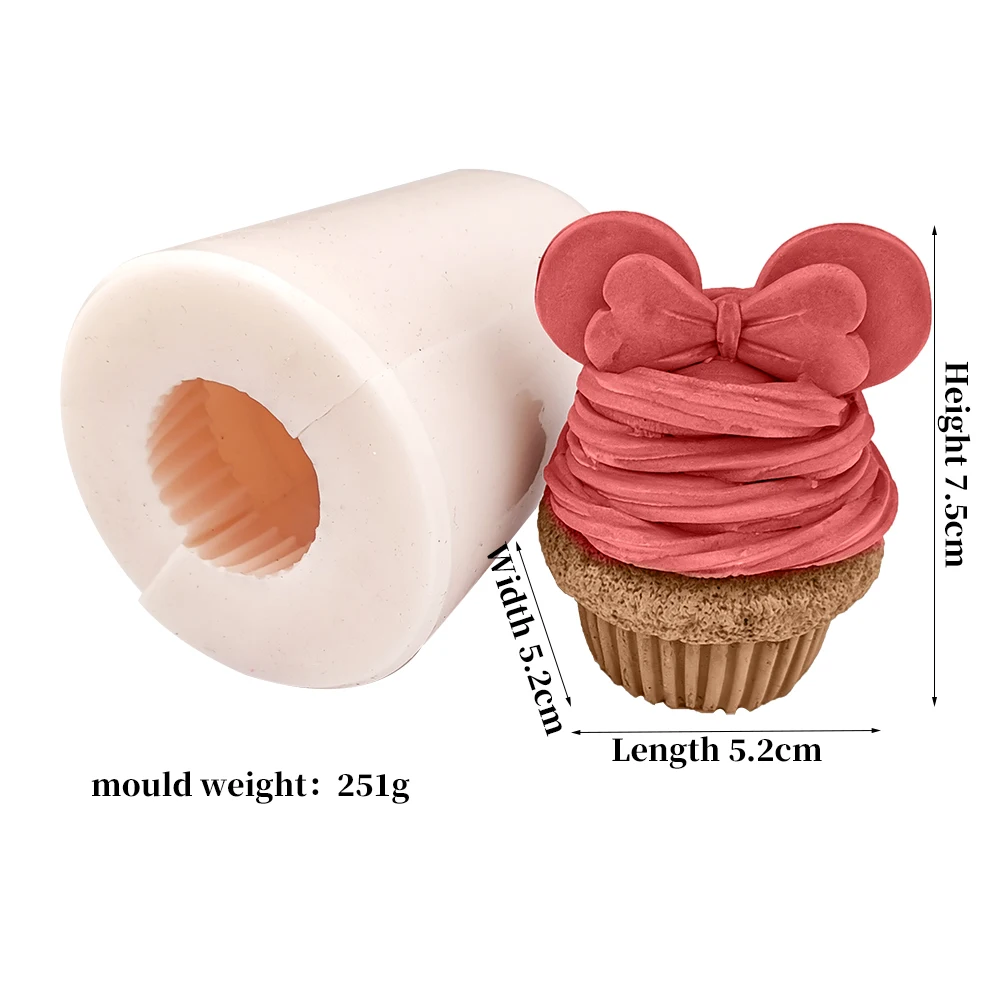 

PRZY-Silicone Wedding Candle Mold, 3D Cupcake Moulds, Bow-knot Cup, Cake Decor, Soap Molds, Clay Resin Molds, QT0337 PRZY