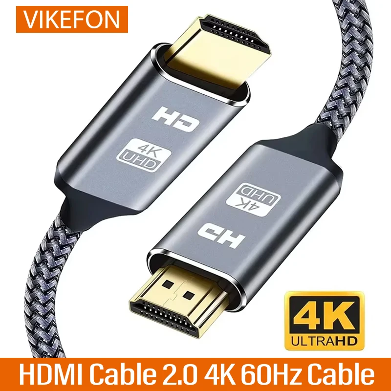 VIKEFON HDMI Cable 2.0 4K Cable for PS4 PS3 Xbox Fire TV Stick Blue Ray Player HDR High Speed Ethernet 4K 60Hz Male 3FT 6FT 10FT