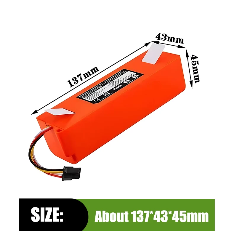 NUOVO 14.4V 12800mAh Li-Ion Batteria Aspirapolvere Batteria di Ricambio per Xiaomi Robot Roborock S50 S51 S55 Accessorio di Ricambio