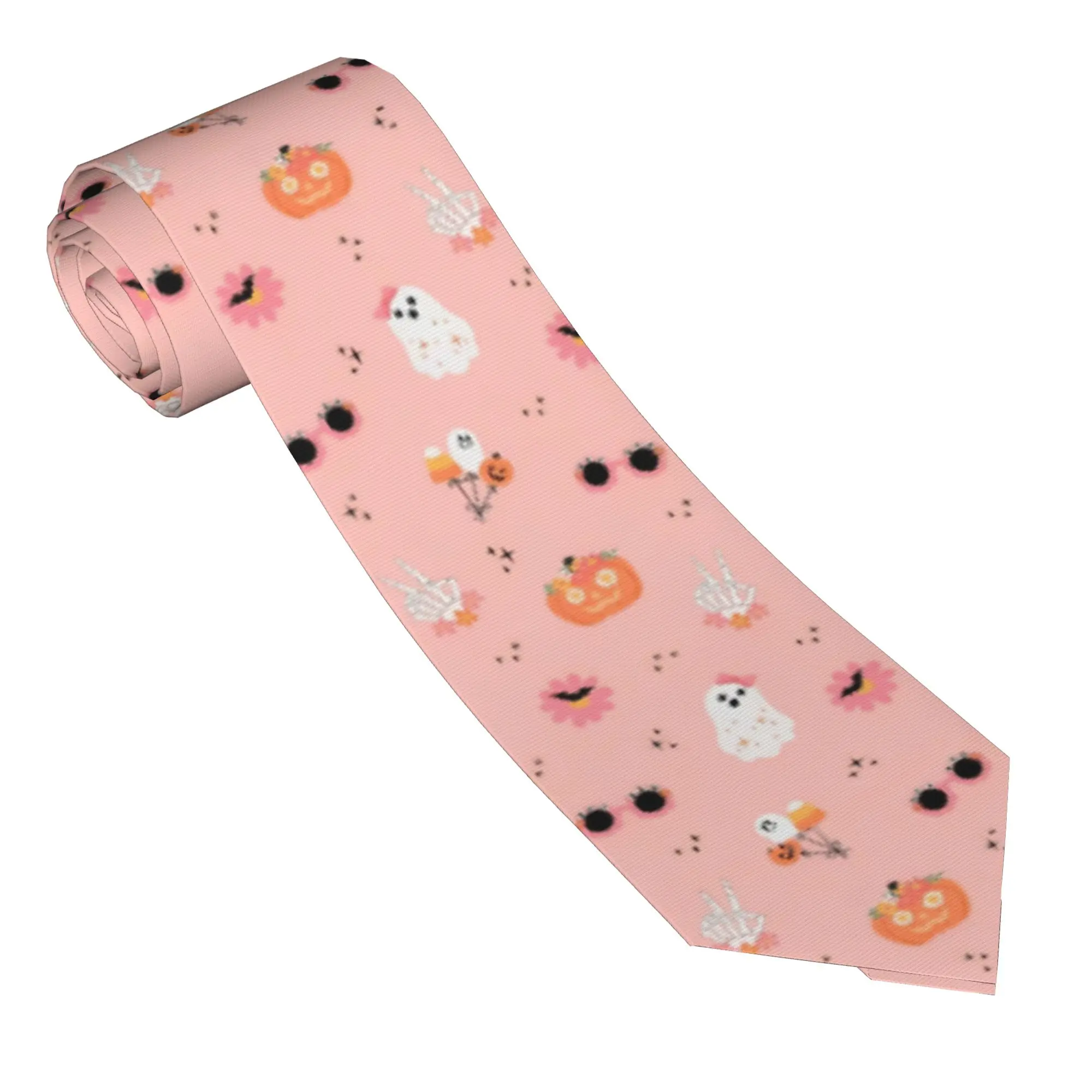 Halloween Ghosts Foral Neckties 8 cm Pumpkin Neck Ties for Mens Skinny Classic Suits Accessories Cravat Wedding Accessories Gift