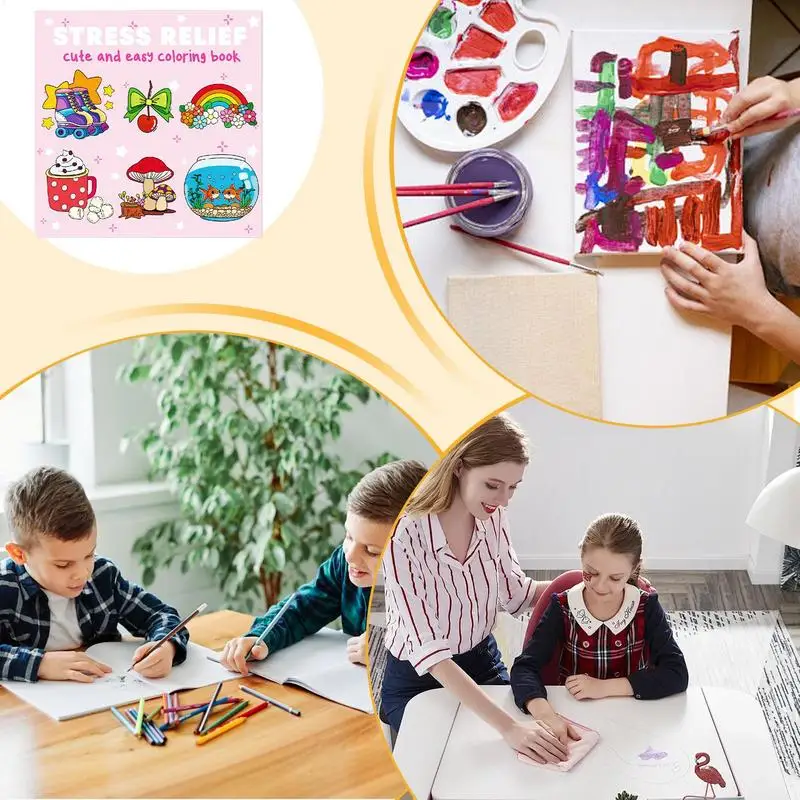 Malbücher für Kinder, einseitiger Druck, Malseiten, Malbücher, tragbar, gemütlich, für den täglichen Gebrauch, beruhigendes, entspannendes Spiel