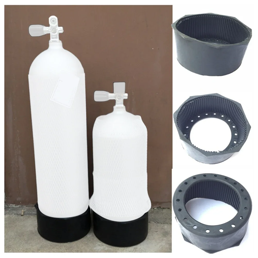 Cylinder Tank Boot Rubber Cylinder Bottom Holder Cylinder Protection Buffering Effect Dense Grooves Drain Holes