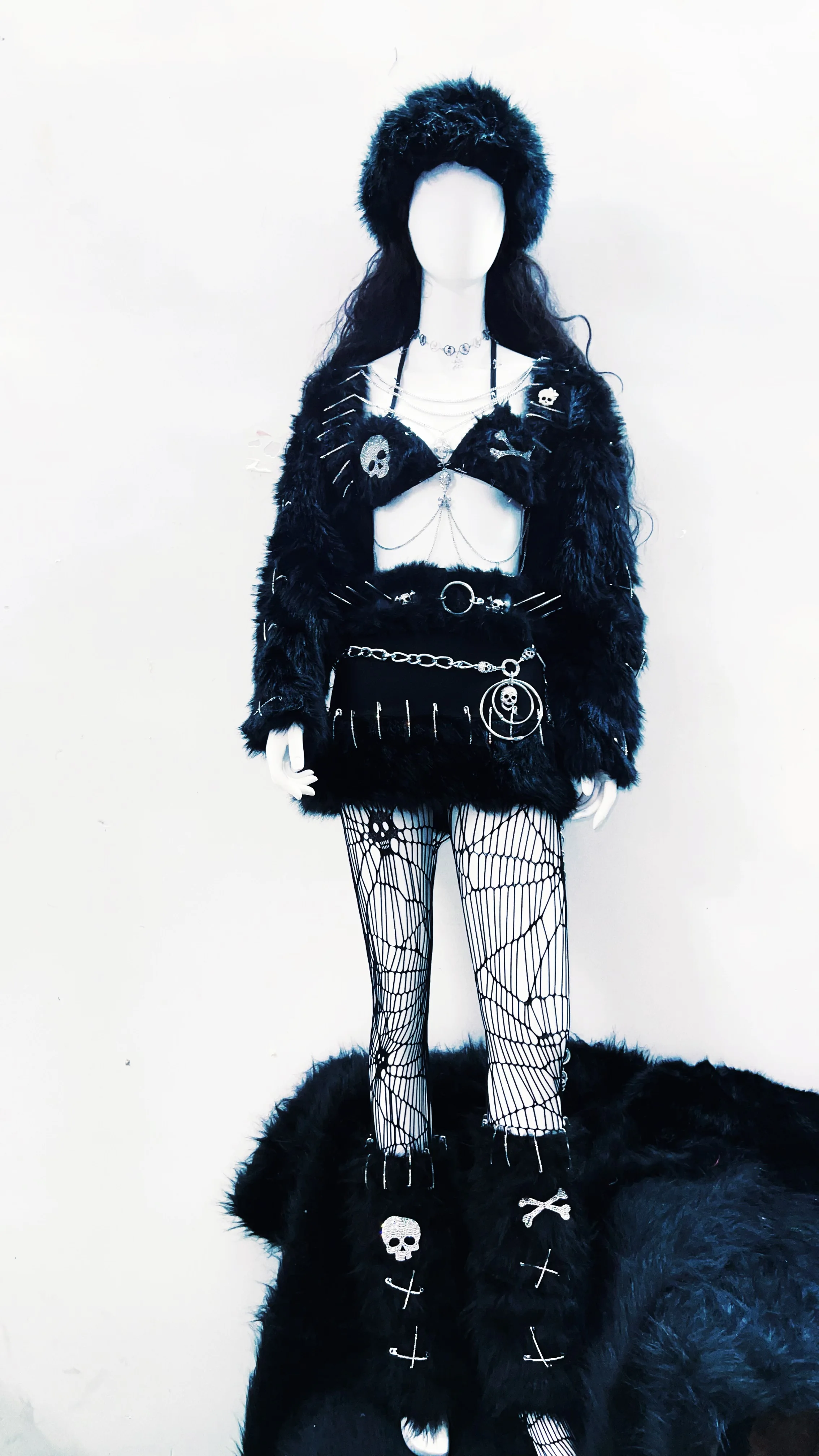 Unique Faux fur y2k Faux fur Harajuku Faux fur Gothic Faux fur 