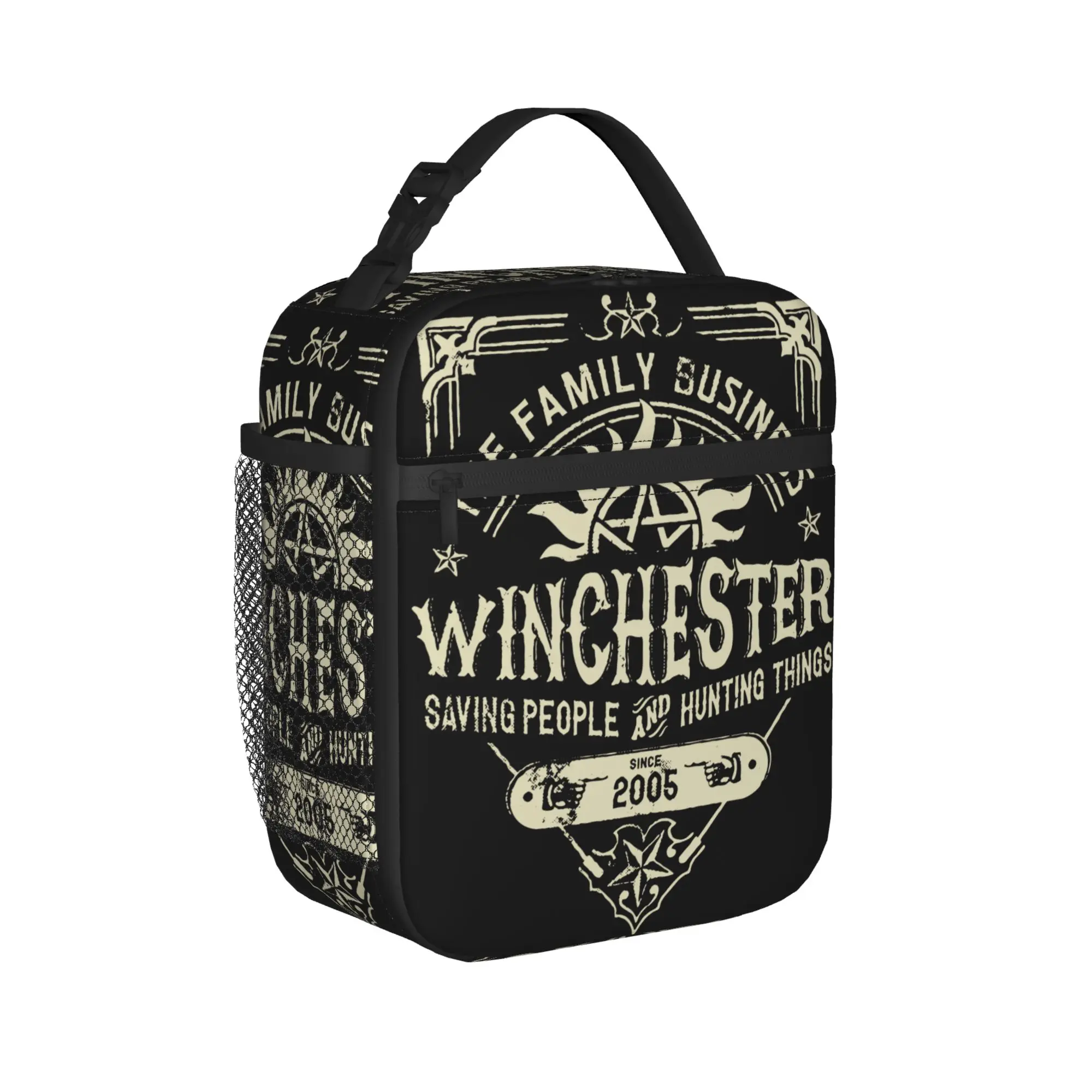 Hip Hop Supernatural Winchester Insulated Lunch Bag Portable  Lunch Container Thermal Bag Lunch Box Tote College Food Handbags