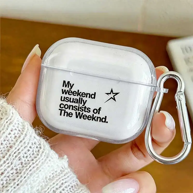 Singer The Weeknd Earphone Cover Transparent Soft Earphone Protector Case for Airpods Pro 3 2 1 4 The Weeknd Fans Gifts