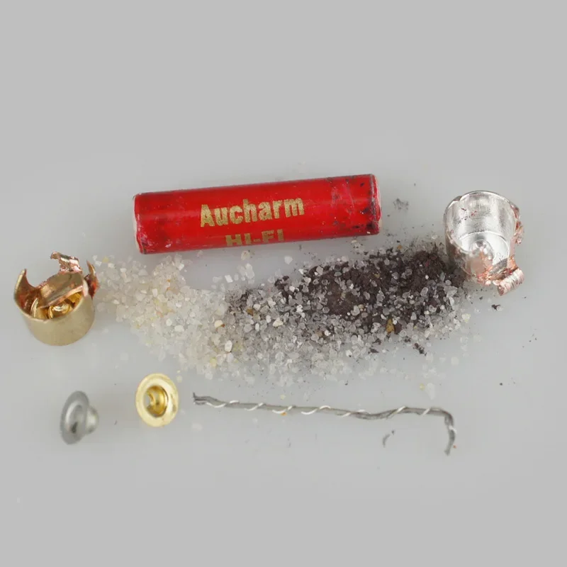 1pcs Aucharm HiFi fever grade single crystal sterling silver nano fuse gold-plated cap audio fuse 5x20mm 6x25mm