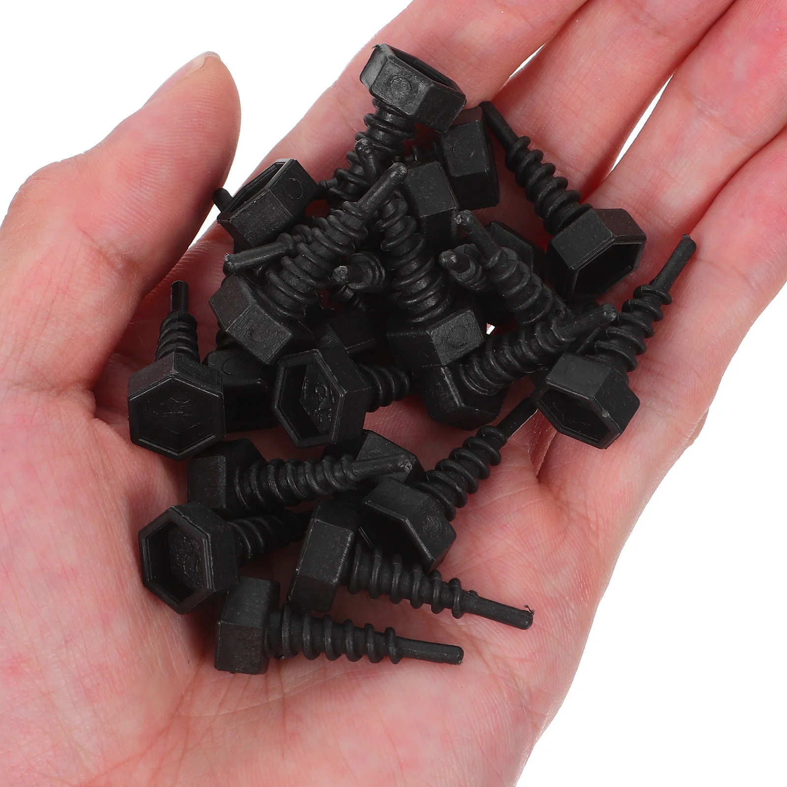 100Pcs Sekrup Pengontrol Akar Tanaman Sekrup Pelatih Akar Plastik Hitam Tahan Lama untuk Pot Pembibitan Luar Ruangan Alat Pengatur Pertumbuhan Tanaman